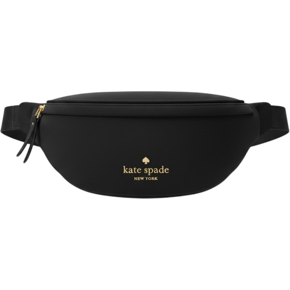 Kate Spade New York Black Nylon Belt Bag Fanny Pack Small Gold Hardware